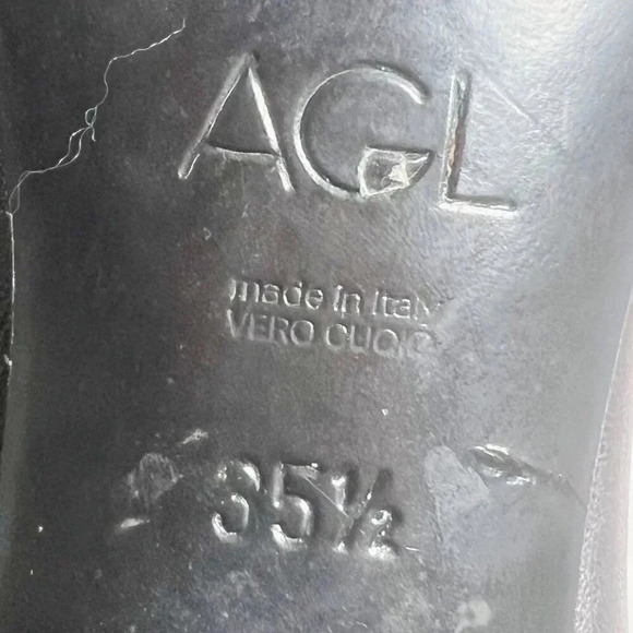 AGL Veta Precious Black Leather Ankle Boot With Tortoiseshell Heel Size 5.5 - Picture 5 of 12